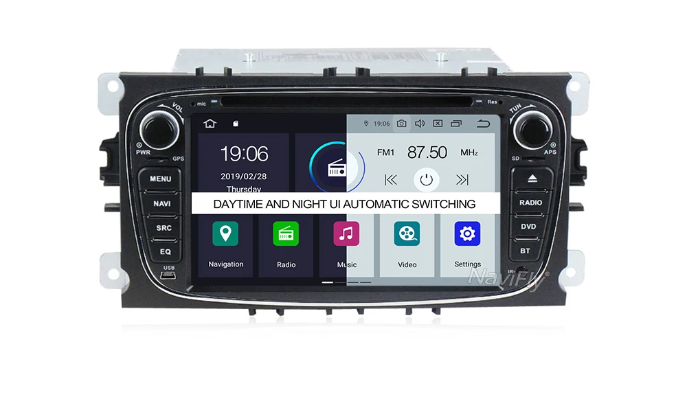 Best 2 din Android9.0 8Core 4G RAM 32G ROM IPS DSP RDS Car DVD Multimedia Player GPS Navi For Ford For Focus2 Mondeo Galaxy 16