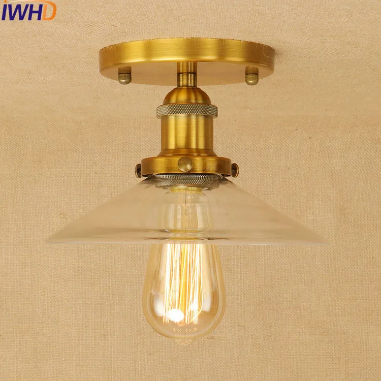 

RH Loft Style LED Ceiling Lights Iron Industrial Vintage Ceiling Lamp Retro Fixtures For Home Lighting Bar Lamparas De Techo