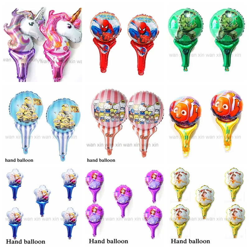 

20pcs/lot party balloons new style hand cheering balloons minnie mickey nemo sofia belle elsa foil balloons for birthday balloon