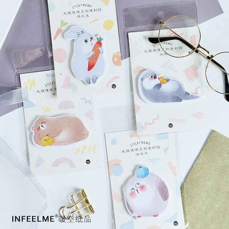 

30 Sheets/pad Lovely Rabbit Bear Memo Pad N Times Sticky Notes Memo Notepad Bookmark Gift Stationery