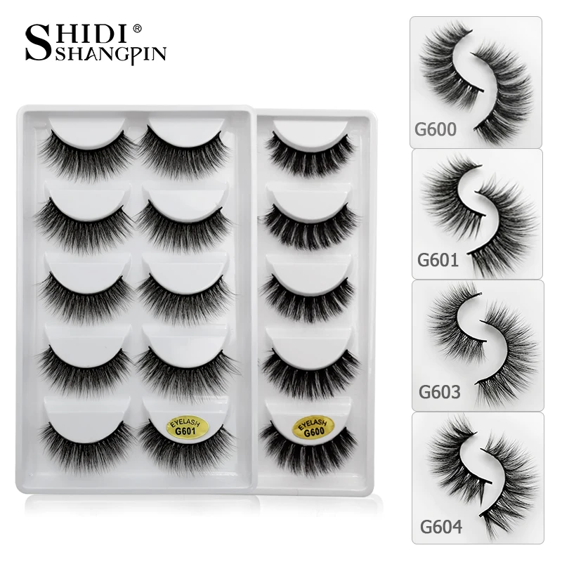 

YSDO 5 pairs eyelashes hand made 3d mink lashes natural long soft mink eyelashes full strip lashes makeup false eyelashes cilios