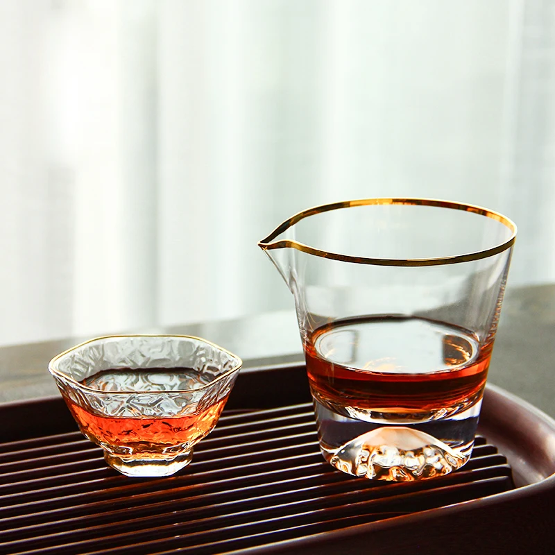 260cc японский Стиль термостойкие Фудзи ярмарка чашки Чай кружка для кофе, молока, с каймой золотистого цвета Чай чашки Вино Кубок творческий Cha hai Чай море