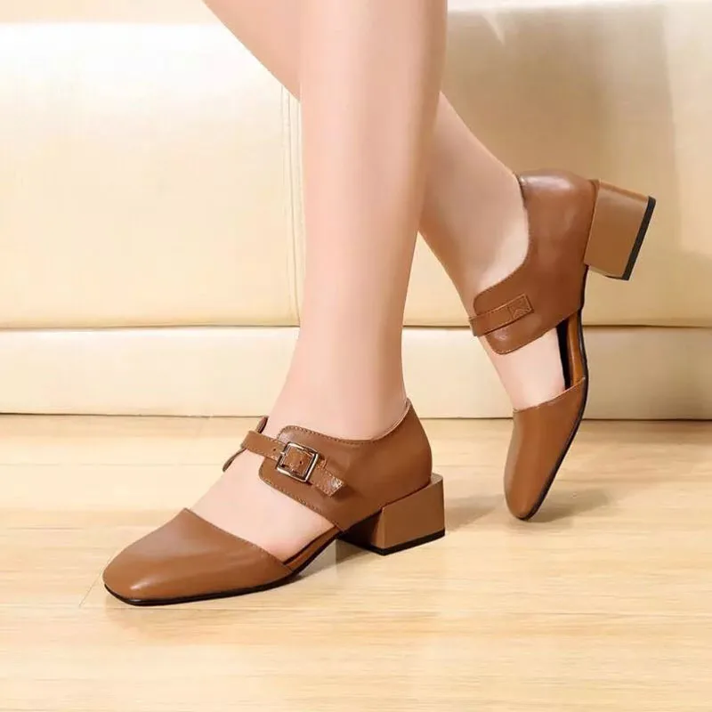 high heels with square toe