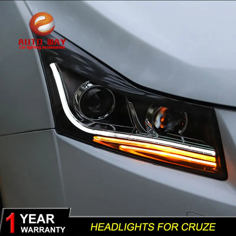 Автомобильный Стильный чехол на голову для Chevrolet Cruze 2009- фары светодиодный Cruze фары DRL Объектив Двойной Луч би-ксенон HID
