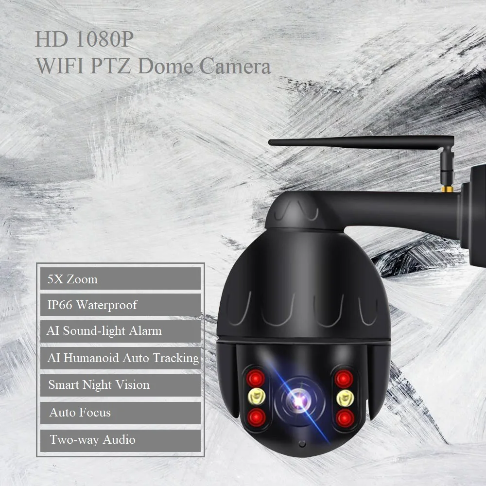 Ywssrc 1080P 5X ZOOM PTZ скоростная купольная Автоматическая отслеживающая WIFI ip камера