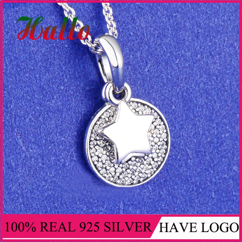 Celebration Stars Necklace, Clear CZ Silver Necklace natural stone