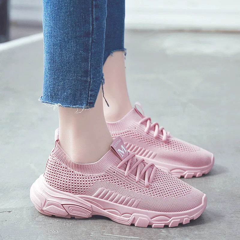 

Women Shoes Mesh Sneakers Women Vulcanize Shoes Fashion Slip On Sock Shoes Female Flat Casual shoese Breathable Tenis Feminino