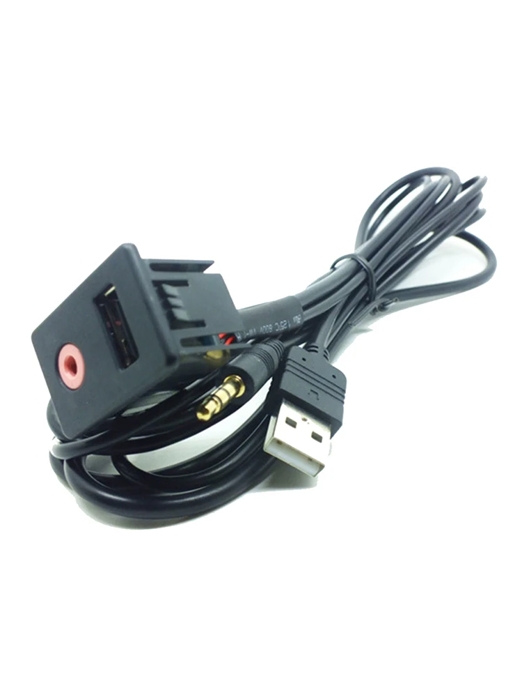 Аудиоразъем 3 5 мм 1 м USB Кабель адаптер выключатель AUX кабель удлинитель монтажная