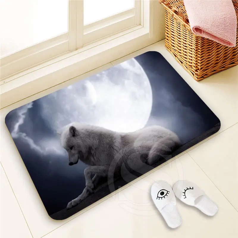 

H-P739 Custom WOLF Doormat Home Decor 100% Polyester Pattern Door mat Floor Mat foot pad SQ00722-@H0739