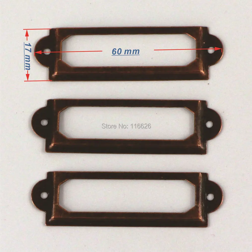 30 шт. дешевая античная медь/бронза Железный Этикетка Рамка держатель для карт Скрапбукинг аксессуары 60x17 мм с штифтики