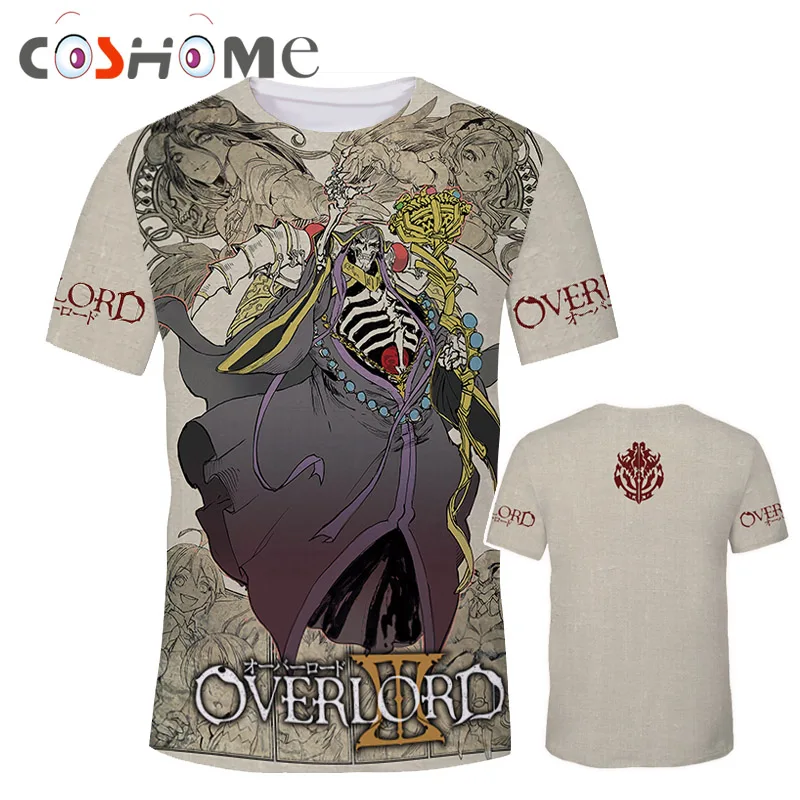 

Coshome Overlord T Shirt Albedo Ainz Ooal Gown Cosplay Costume Anime T-shirts Men Women Clothing Short Sleeve Summer Tees