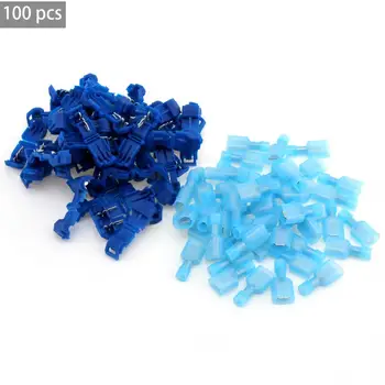 

100Pcs/lot T Tap Insulated Electrical Cable Connectors Quick Splice Wire Terminal Spade Crimp Connector Tool Accessories