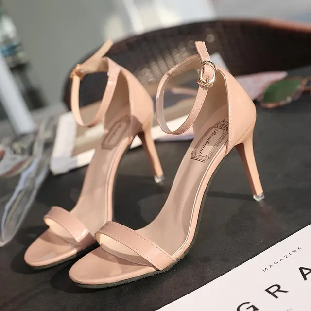 ORATEE Fashion Ankle Strap Women Casual Sandals Open Toe Summer High Heel Shoes Buckle Ladies Office ORATEE Fashion Ankle Strap Women Casual Sandals Open Toe Summer High Heel Shoes Buckle Ladies Office Work Sandalias Shoes