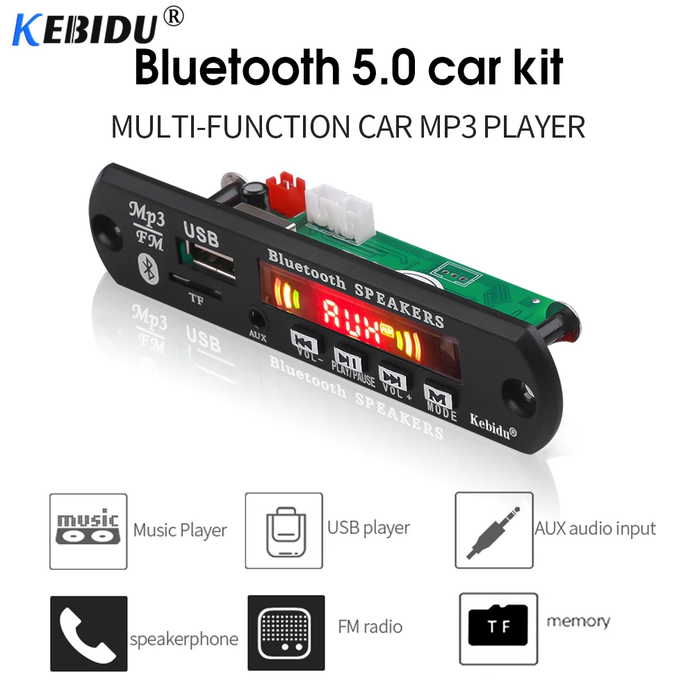 Mp3 плеер KEBIDU автомобильный с поддержкой USB Bluetooth 5 0 функцией громкой