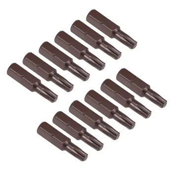 

UXCEL 12PCS 25mm Long 1/4" Hex Shank T25/10/H3 Torx Screwdriver Bits S2 High Alloy Steel for Replace Phillips Screwdriver