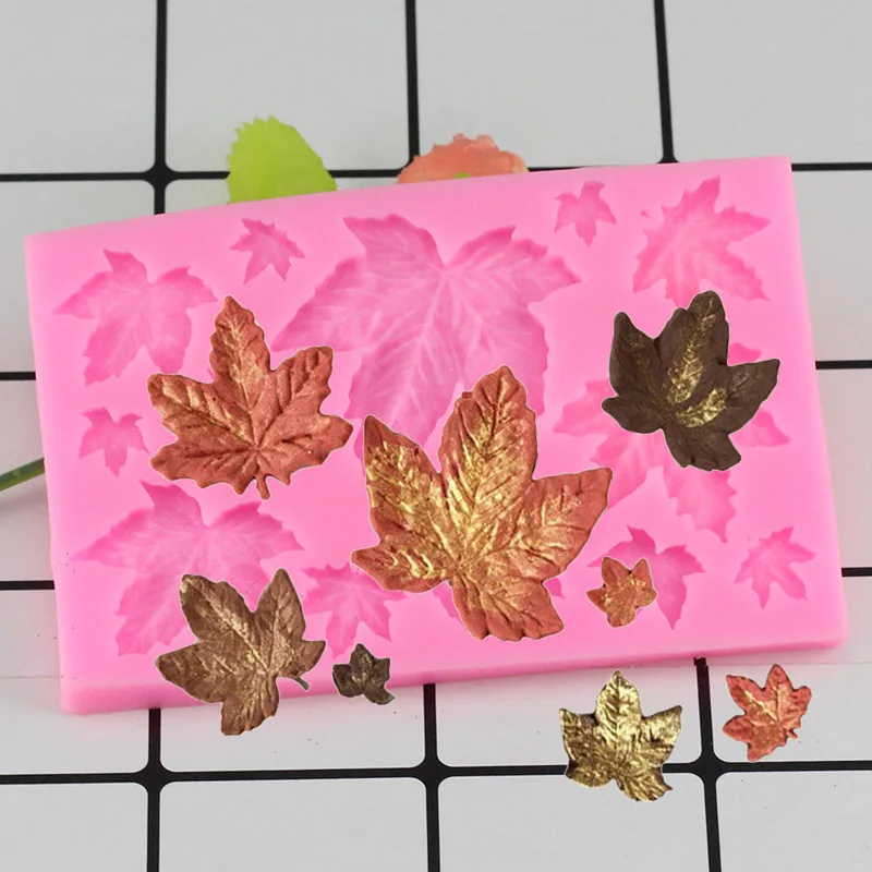 

Silicone Maple Leaf Mold Cake Decoration Tools Fondant Molds3D Sugarcraft Resin Clay Chocolate Molds Kitchen Baking Moulds