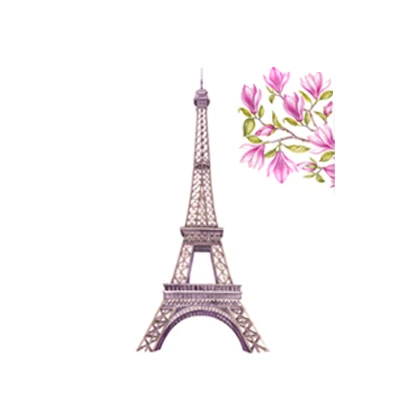 Sure Life акварельные розовые танцующие девушки цветы Эйфелева Картина на холсте настенный Арт плакат подарок Скандинавская картина Детская комната Домашний декор - Цвет: Flowers Eiffel