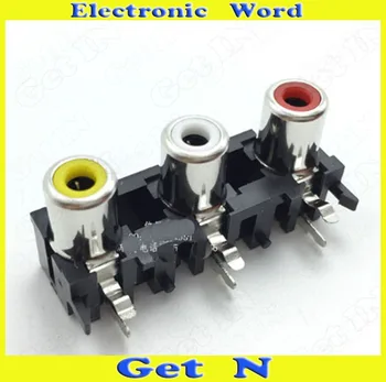 

10pcs-250pcs RCA/AV RCA-307 Ports Connecctor 3Holes with 2 Column RCA Female Jacks