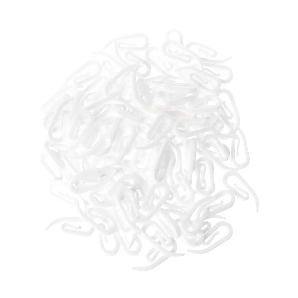 100Pcs Plastic Hanging Curtain Hooks Rings Hanger For Car Caravan Home