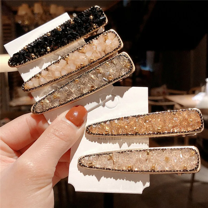 

1Pcs Bling Crystal Hairpins Headwear fo rWomen Girls Rhinestone Hair Clips Pins Barrette Styling Tools Accessories 5 Colors