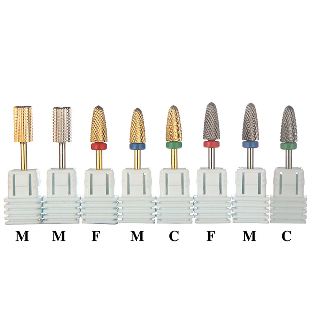 SOTRLO 8 Тип ногтей сверла для электрической дрели маникюрная машина аксессуар Радуга карбид вольфрама керамическая фреза для ногтей