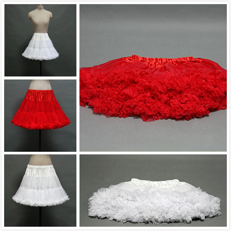 

Short Petticoat 2016 A Line Cheap Petticoats for Wedding Dress Prom Cocktail Black White Red Tulle Bridal Petticoats Underskirts