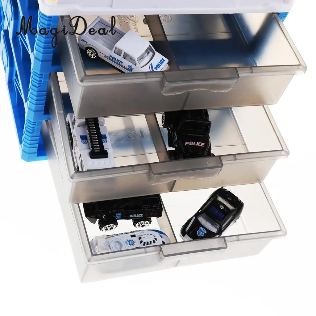 Kids Educational Three-layer Drawers Car Garage Box Storage Parking Lot Building Playset Children Educational Toy