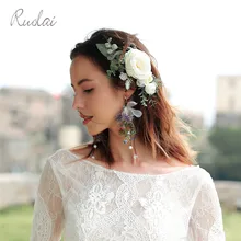 Свадебные аксессуары в стиле бохо, цветочные повязки на голову, гребень для волос для девочек, свадебная одежда, свадебные головные уборы, украшение для волос HD6