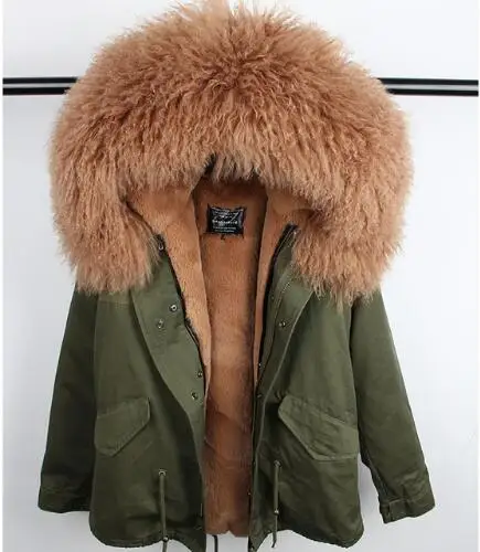 Модная зимняя куртка женская новая шерстяная шуба натуральная парка - Цвет: Color 11