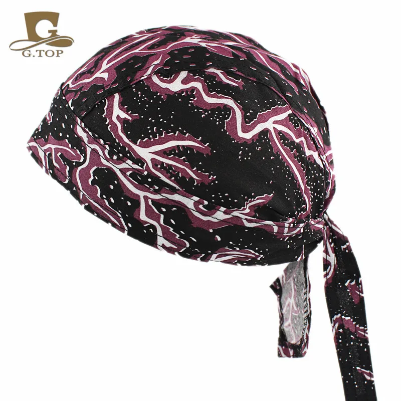 2019 Stylish Fitted Solid Tied Back Bandana Doo Rag Do Du Motorbake Skull Cap