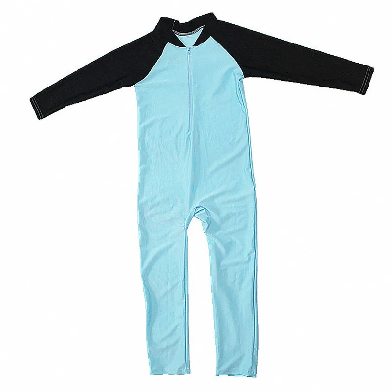 Kids One Piece Swimsuit Girl Boy Long Sleeve Swimwear Dive Suit Jumpsuit Rash Guard Submersible Suit Quick-dry Diving Clothes