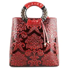 Designer Genuine Leather Women Messenger Bags Fashion National Medium Silt Pocket High Quality Ladies Vintage Handbags