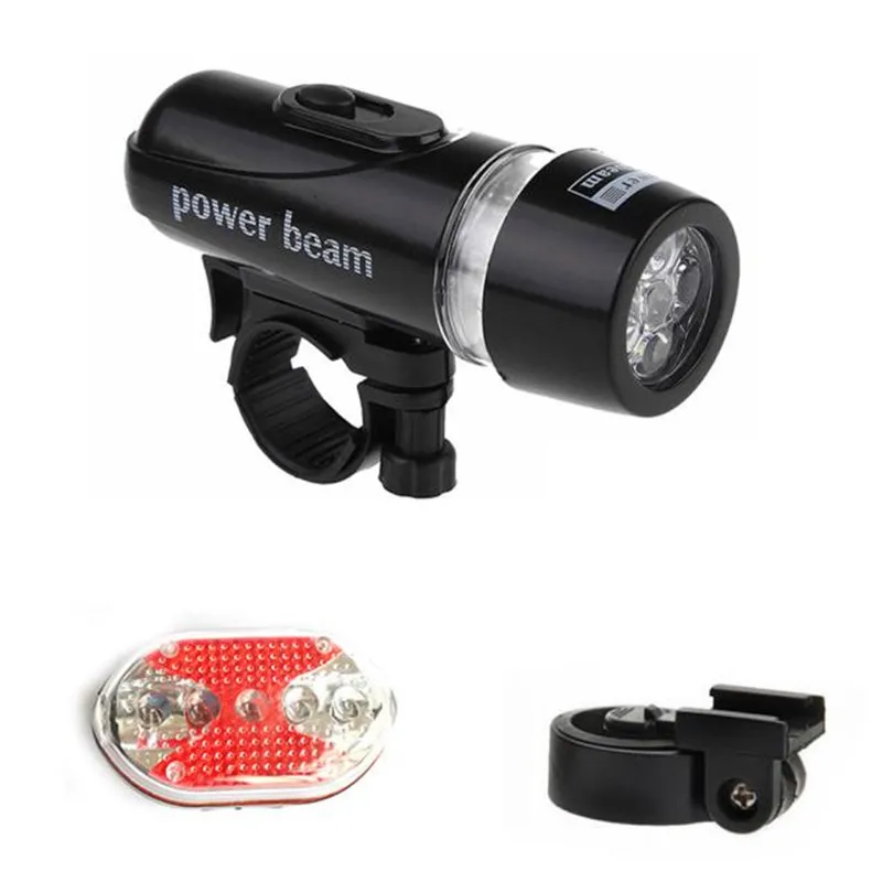 Waterproof 5 LED Lamp Bike Bicycle Front Head Light Rear Safety Flashlight