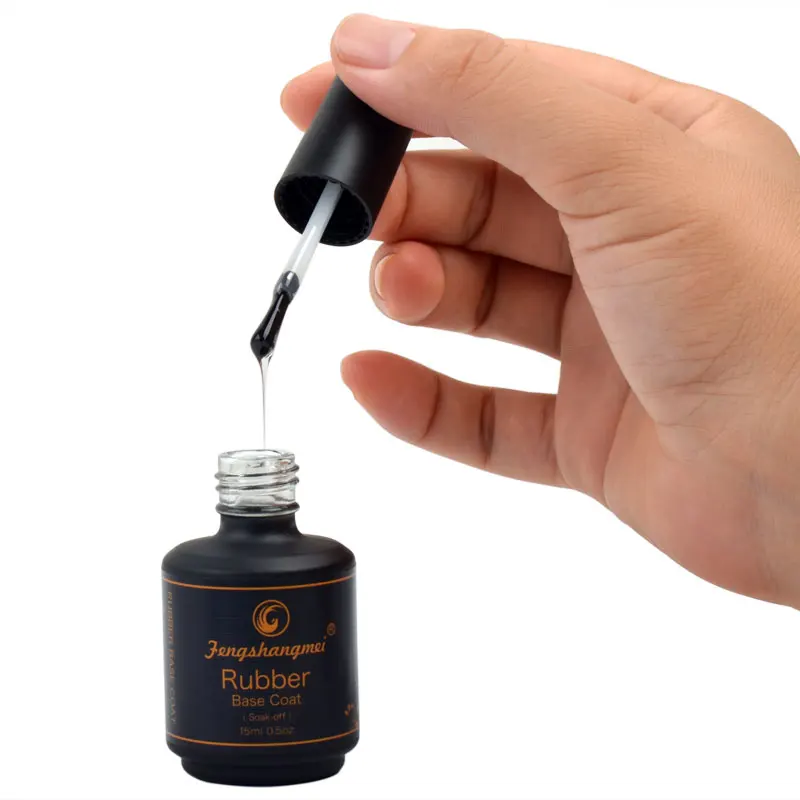 fengshangmei 15ml Long Lasting Rubber Base Coat Gel Nail Polish Matte Rubber Top Coat UV Gel Varnishes Art Design Foundation 6
