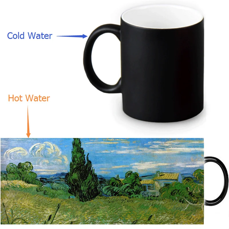 

van Gogh Painting Cool Photo Morphing Coffee Mugs Transforming Morph Mug Heat Changing Color Ceramic Tea Mugs
