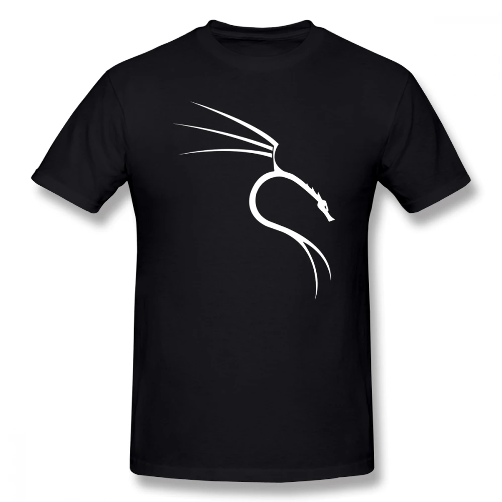 Kali Linux Футболка Мужская Уличная Футболка с принтом летняя Мужская хлопковая футболка с коротким рукавом большого размера плюс Повседневная мужская футболка - Цвет: Black