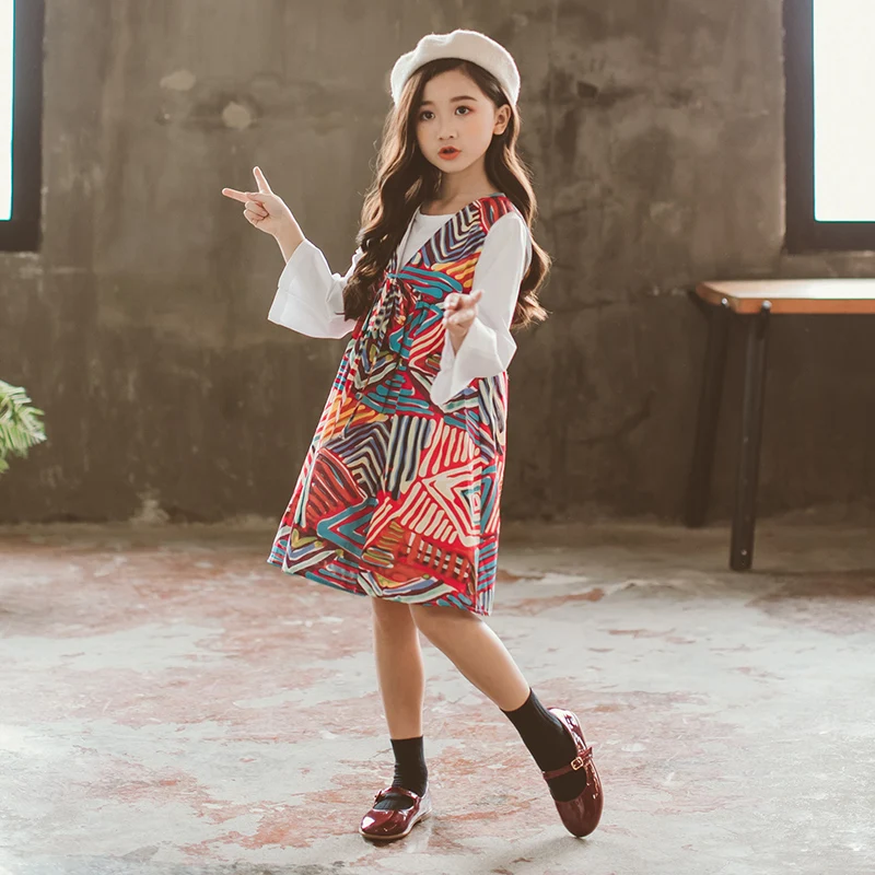 Buy Fashion Girls Autumn Dress 2018 Korean Style