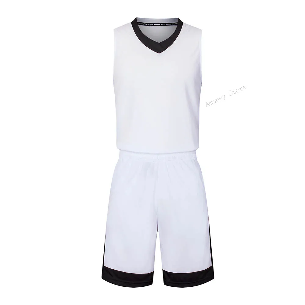 Adsmoeny плюс размер мужские баскетбольные Джерси шорты форма для соревнований костюмы дышащие наборы баскетбольные майки на заказ - Цвет: Color8
