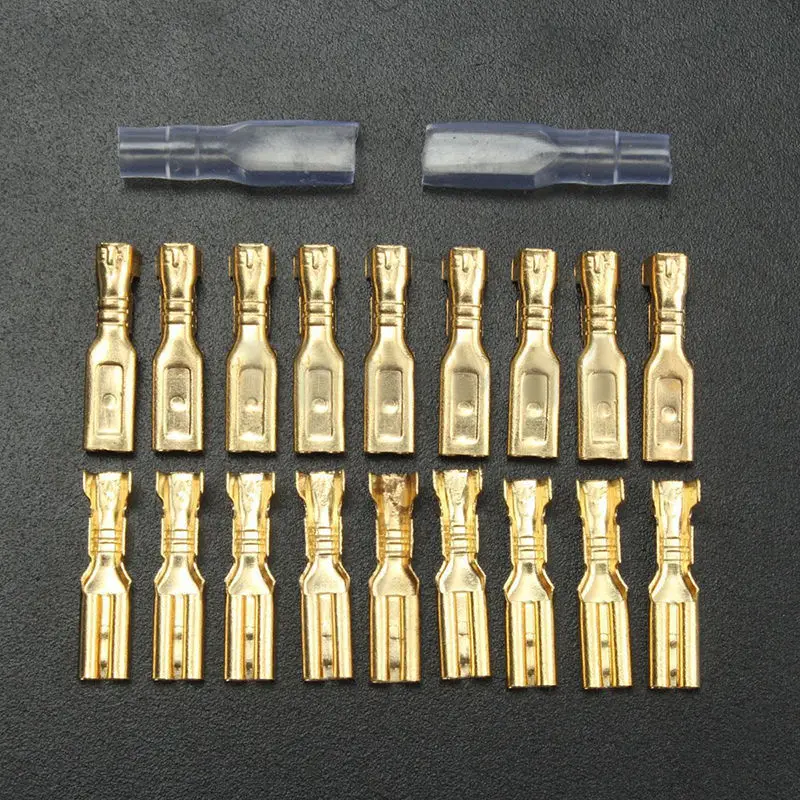 100X 2.8mm Crimp Terminal Female Spade Connectors & Insulating Sleeve AWG 22-16