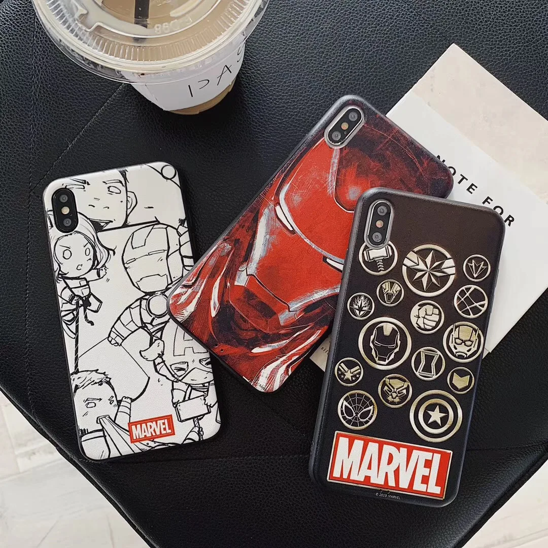 Marvel Капитан Мстители логотип Железный человек герои значок тиснение чехол для