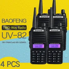 (4 PCS)BaoFeng UV-82 Dual-Band 136-174/400-520 MHz FM Ham UV82 Two way Radio, Transceiver,baofeng 82 walkie talkie