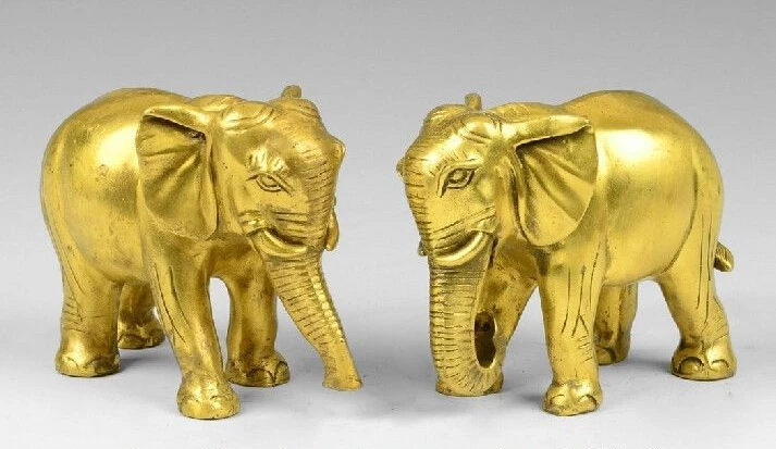 

8 China Brass Copper Figurine Elephant Decoration Crafts Sculpture Statue Pair