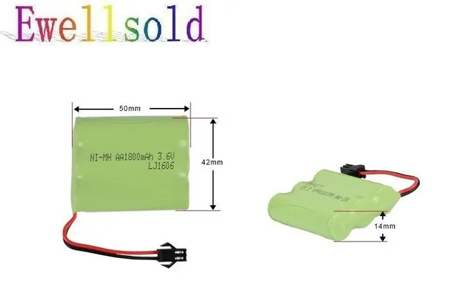3.6v 1800mAh Ni-MH rechargeable battery for RC car RC truck RC boat RC tank 2pcs/lot 