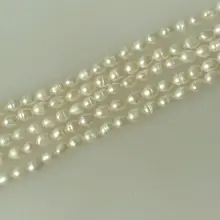 По 5 штук 5-6 мм белый Овальный Райс Пресноводного Жемчуга Свободные Шарики