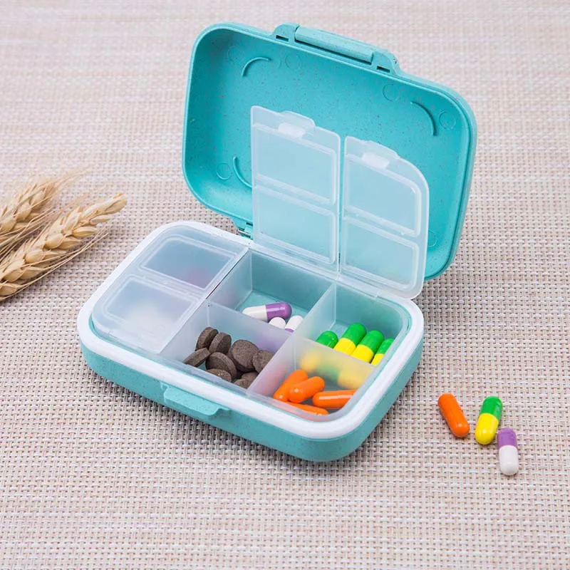 Portable Pill Case For Travel PP no toxic Drug Container 6 Cell