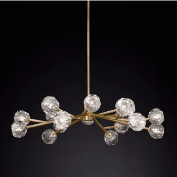 

Spain Design Bontique Chandelier in Brass / Crystal Shade
