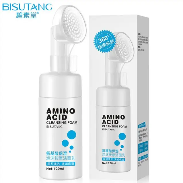 120g Amino Acid Hyaluronic Acid Facial Cleanser With Washing Brush Head