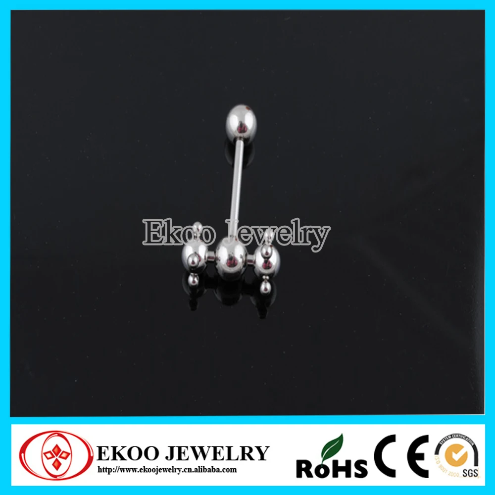 

(Min. order $10) Free Shipping Wholesale Body Jewelry Erotic Spinner Barbell Tongue Piercing