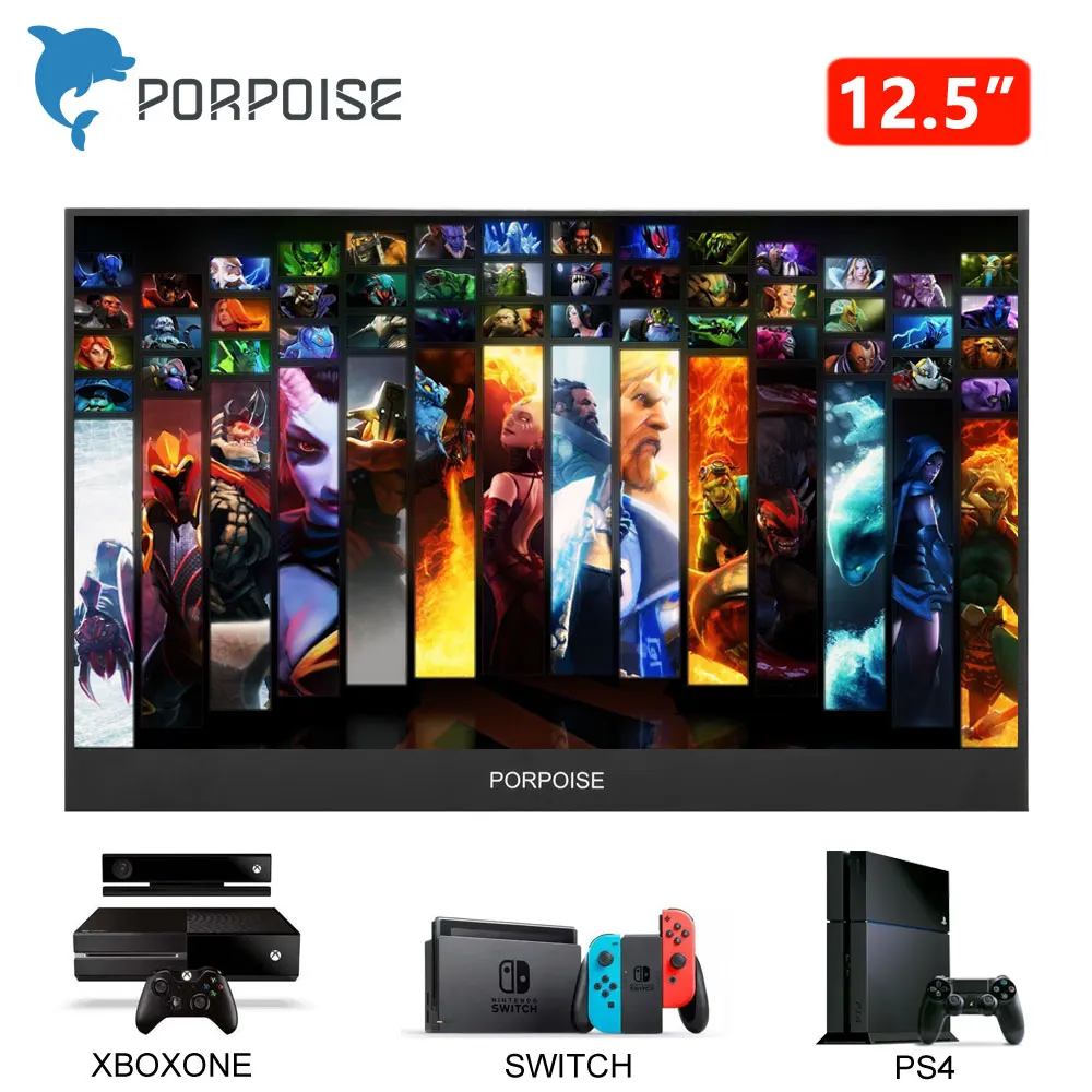 

12.5 inch 1920x1080 Portable LCD Monitor PC HDMI PS3 PS4 Xbo x360 1080P IPS LCD LED Display Monitor for Raspberry Pi