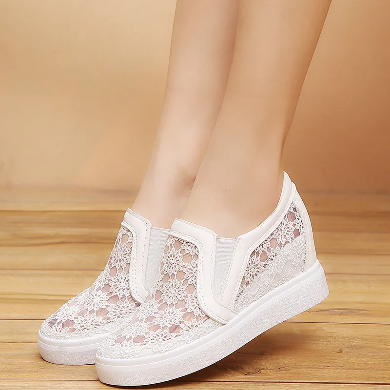 

Women Casual Shoes High Heels Dropshipping 2019 New Woman Sneakers Platform Wedges Walking Shoes trainers Height Increasing